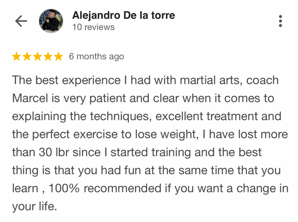 Five-star review of the best Adult Brazilian Jiu-Jitsu program, featuring a positive, welcoming environment and excellent staff