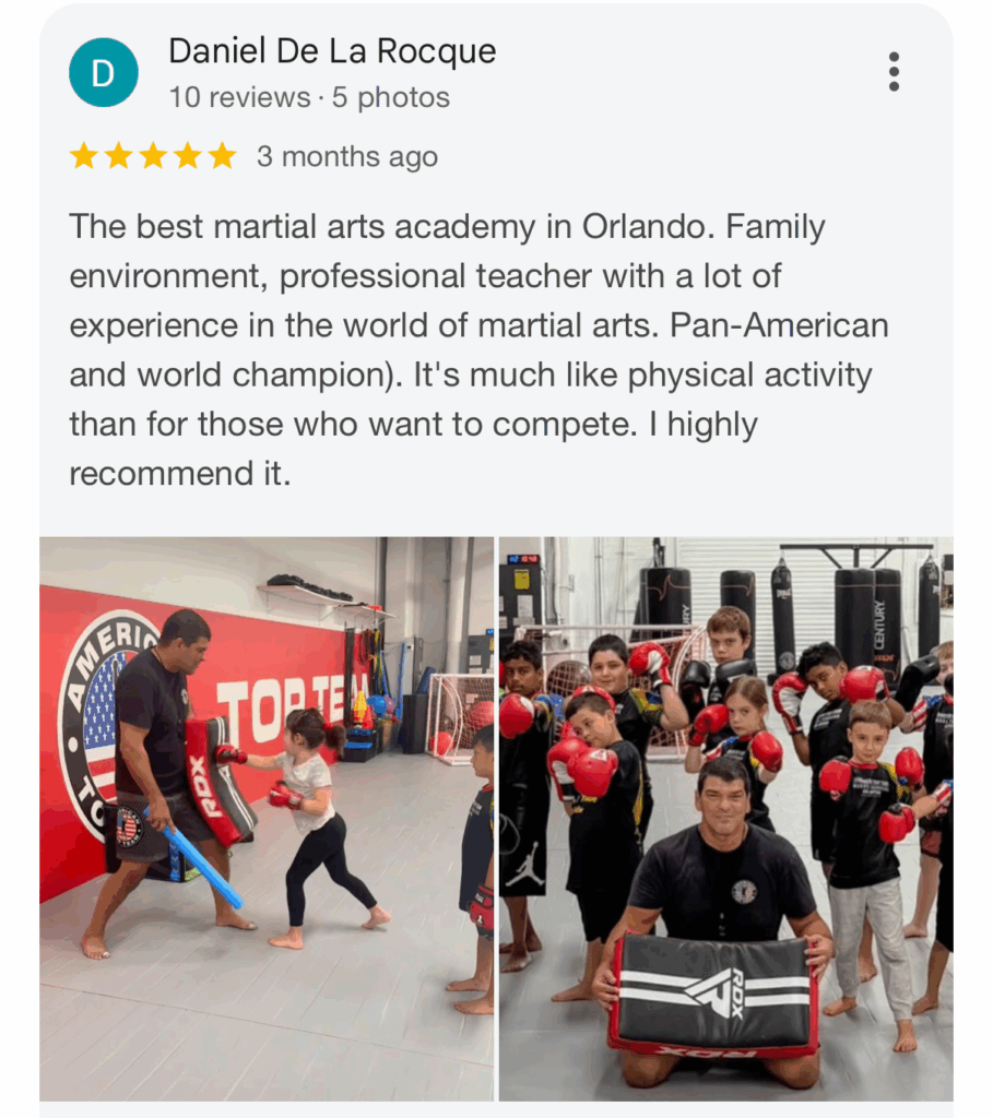 Strong five-star review of kids enjoying the best BJJ environment with guidance from a friendly instructor